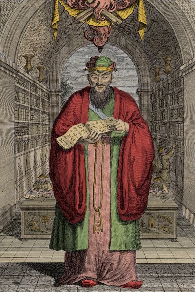 Konfüçyüs (551-479) M.Ö. gravür - Konfüçyüs (veya Kong Fu Zi veya KongZi) (MÖ 551-479). by Anonymous Anonymous