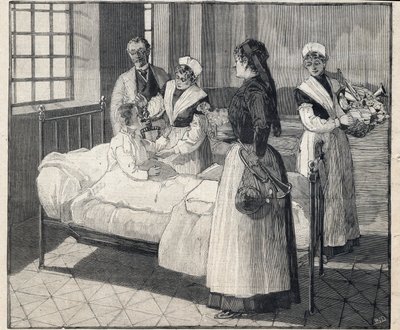 Yılbaşında kamu yararına çalışan çocuklara oyuncak dağıtımı. 8/01/1893 tarihinde “” Le Petro Parisien” de gravür. Özel koleksiyon by Anonymous Anonymous