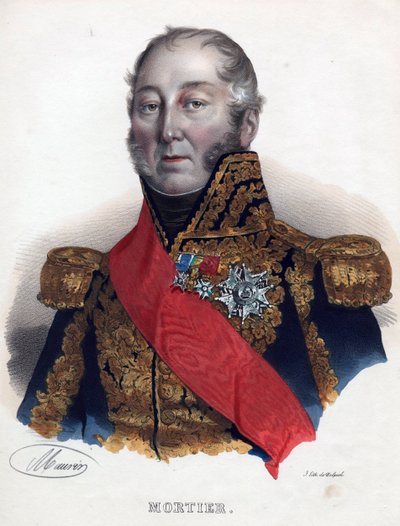 Edouard Adolphe Mortier (1768-1835), Fransa Mareşali - Anonim - 1835 - Litografi, suluboya - 32x24 - Özel Koleksiyon by Anonymous Anonymous