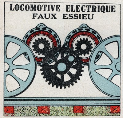 Elektrikli demiryolları: elektrikli bir lokomotifin sahte aksı. 1925