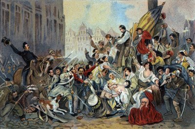 Brüksel Belediye Binası önünde 1830 Devrimi