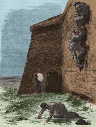 19. yüzyılda Rochefort hapishanesinden kaçış. Pierre Zaccone (1817-1895) (Colonia Penale - Ceza kolonisi). Özel koleksiyon. by Anonymous Anonymous