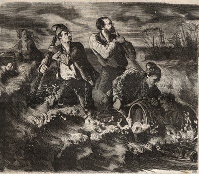 19. yüzyılda Belle-Ile-en-Mer (denizdeki güzel ada) hapishanesinden kaçış. Pierre Zaccone (1817-1895) (Colonia Penale - Ceza kolonisi) tarafından “Kuruluşlarından günümüze cezaevlerinin tarihi” (1877) adlı gravür by Anonymous Anonymous