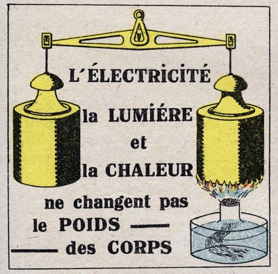 Eter (malzeme): Elektrik, ışık ve ısı vücut ağırlığını değiştirmez. 1925