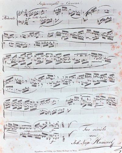 JN Hummel tarafından piyano yönteminin ilk sayfası (19. yüzyıl) by Anonymous Anonymous