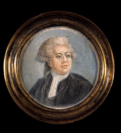 Fransız Devrimi: “” Üçüncü Devlet kostümlü Honore Gabriel (Honore-Gabriel) Riqueti, Mirabeau Kontu (1749-1791) portresi”” 18. yüzyılın anonim minyatür resmi. by Anonymous Anonymous