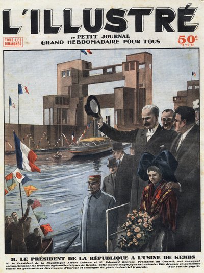 Fransız endüstrisi: Cumhuriyet başkanı Albert Lebrun (1871-1950) ve konsey başkanı Edouard Herriot (1872-1957), Alsace