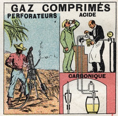 Gaz basıncı: basınçlı hava matkapları için ve bira imalatında kullanılan gaz tavaları. 1925