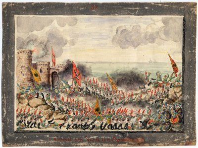 Guerre russo-turque de 1828-1829 Eylül 1828'de Varna Kuşatması - Anonim - 1829 - Kağıt üzerine suluboya - 21x29,3 - Özel Koleksiyon by Anonymous Anonymous
