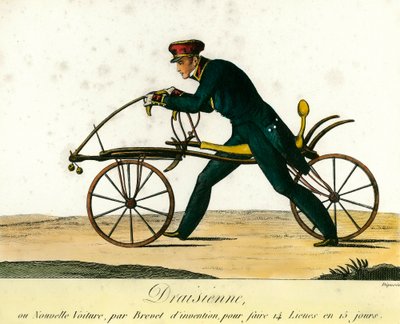 Bisikletin tarihi: draisienne, 1818 civarında çok popüler yeni bir araba. 1818