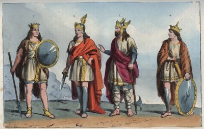 Les Merovingiens - Merovingian hanedanı - Pharamond veya Faramund (- Chlodio (Clodius, Clodion, Cloio veya Chlogio) (Clodion le Chevelu) (yaklaşık 390 - yaklaşık 450) - Merovech (Merovee veya Merowig, yaklaşık 412-457) ve Clovis (yaklaşık 466-511 ”- Usi e  by Anonymous Anonymous