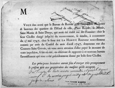 Vergilerin ödenmesine ilişkin Nisan 1747 tarihli Maliye Bakanlığı