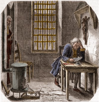 Louis XVI (1754-93) Tapınakta Son Vasiyetini ve Vasiyetini Okumak 1792 - XVI Louis 25 Aralık 1792
