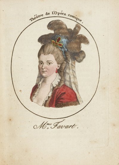 Madam Justine Favart (1727-1772) par Anonim, 18. yüzyıl sonu. - Bakır gravür, sulu boya - Özel Koleksiyon by Anonymous Anonymous