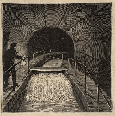 Menilamount Rezervuarı - Paris - 1890 - 1890 gravürü by Anonymous Anonymous