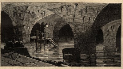 Menilamount Rezervuarı - Paris - 1890 - 1890 gravürü by Anonymous Anonymous