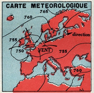 Meteoroloji: meteorolojik harita. 1925