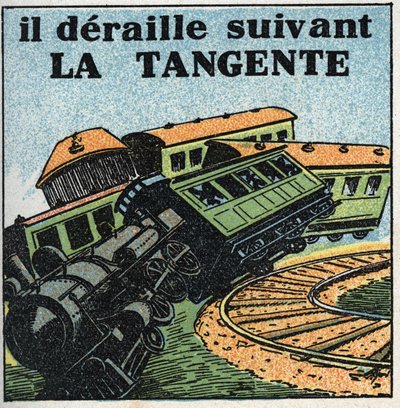 Hareketler: teğet. Tren raydan çıkma. 1925