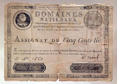 Fransız Devrimi sırasında yayınlanan kağıt: 1790