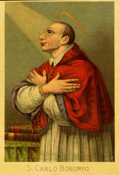 Dindar görüntü: Charles Borromeo Milano kardinal başpiskoposu (kromolitografi) by Anonymous Anonymous