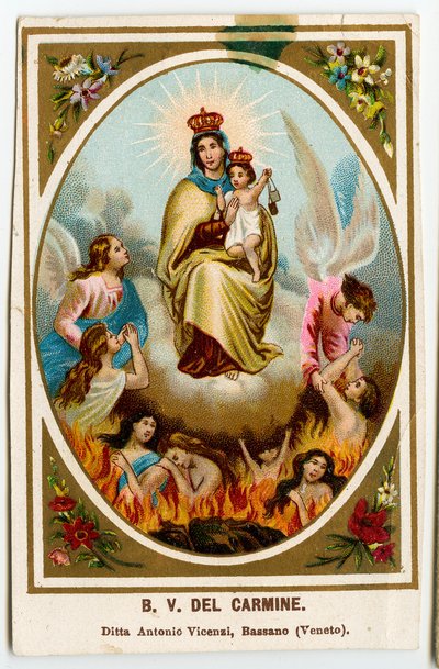 Dindar görüntü: Our Lady of Mount Carmel (kromolitografi) by Anonymous Anonymous