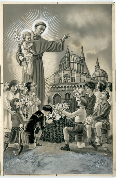 Dindar görüntü: Lizbon Aziz Anthony (baskı) by Anonymous Anonymous