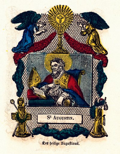 Dindar görüntü: Aziz Augustine (Augustine of Hippo (354 - 430), kilisenin arifesi ve doktoru, Aziz Augustine Kuralı ve İtiraflar
