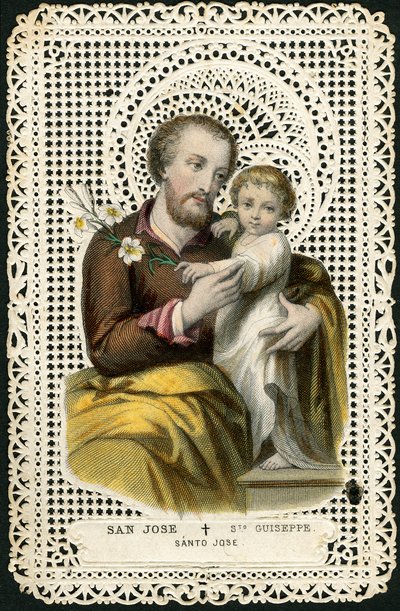 Dindar görüntü: Aziz Joseph ve İsa (gravür) by Anonymous Anonymous