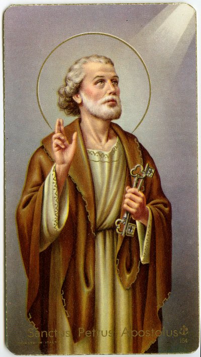 Dindar görüntü: Havari Aziz Peter (kromolitografi) by Anonymous Anonymous