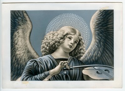 Dindar görüntü: müzisyen bir melek (baskı) by Anonymous Anonymous