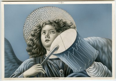 Dindar görüntü: müzisyen bir melek (baskı) by Anonymous Anonymous