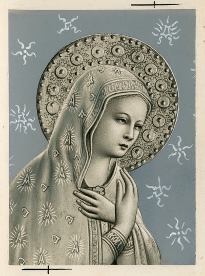 Dindar görüntü: Meryem Ana (baskı) by Anonymous Anonymous