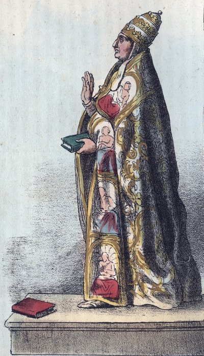 Papa Boniface VIII (1235-1303) - Boniface VIII (Bonifacius veya Bonifacio) (1294-1303) - - Evrendeki Tüm Halkların “” Kullanımları ve Geleneklerinden gravür. Bu, hükümetin, yasaların, milislerin, en eski çağlardan beri tüm ulusların dininin tarihidir. by Anonymous Anonymous