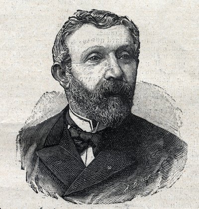 Alfred Mezieres (1826-1915), Fransız edebiyat tarihçisi, gazeteci ve politikacı portresi. "Le Petit Parisien" de gravür by Anonymous Anonymous
