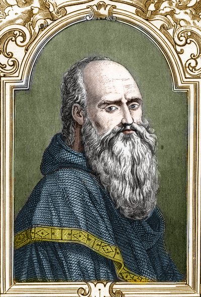 Bernardino de Scapis'in portresi Bernardino Luini (1481-1532) adlı İtalyan ressam. Armengaud tarafından "" Avrupa - İtalya "" galerilerinde 1859 gravürü. Özel koleksiyon. by Anonymous Anonymous