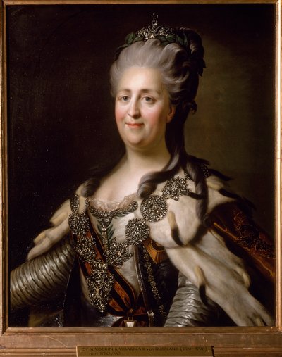 Rusya'nın II. Catherine portresi (Büyük Catherine) by Anonymous Anonymous