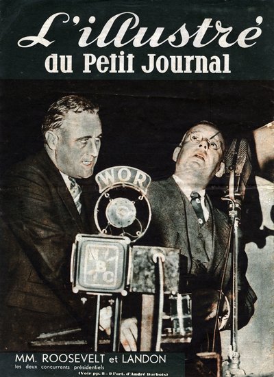 Franklin Delano Roosevelt (1882-1945) ve Alfred Mossman “” Alf”” Landon (1887-1987), Amerika Birleşik Devletleri Başkanlığı