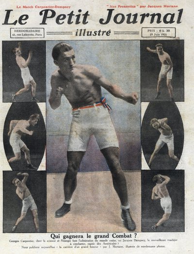 Dünya Şampiyonu unvanı için Amerikalı boksör Jack Dempsey ile mücadele edecek Fransız boksör Georges Carpentier