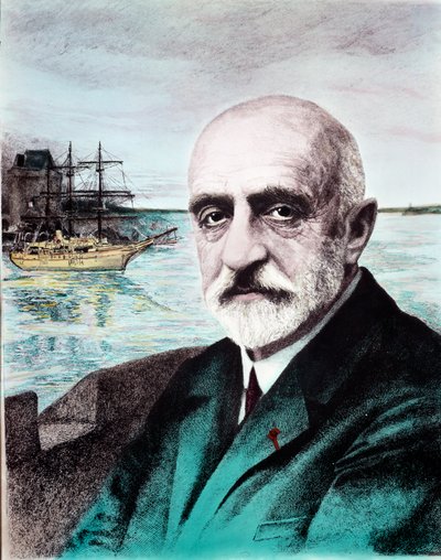 Jean Baptiste Charcot (1867-1936), doktor, kutup bölgelerinin kaşifi portresi. 20. yüzyıl Özel koleksiyon by Anonymous Anonymous