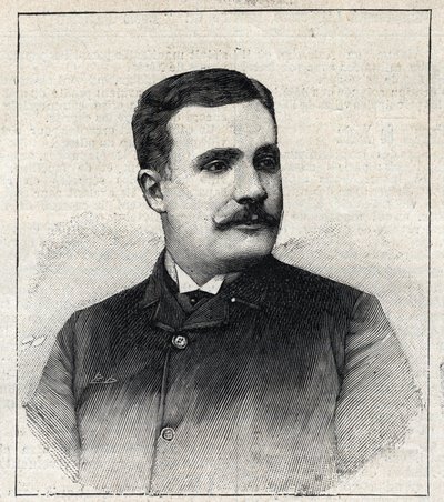 Pierre Decourcelle, Fransız yazar (1856-1926) portresi. “” Le Petro Parisien” de gravür by Anonymous Anonymous