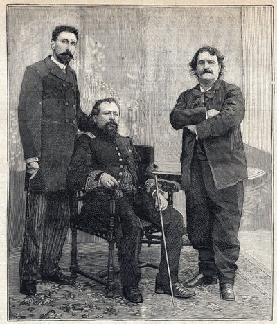 Üç “Akademisyen”in portresi: Fransız Akademisi ile alay etmek isteyen Marius Tournade, Achille Le Roy ve Maxime Lizbon (1839-1905). 4/06/1893 tarihinde “” Le Petit Parisien” de gravür. by Anonymous Anonymous