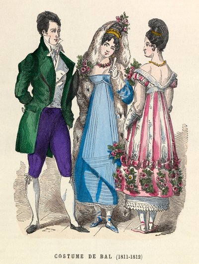 1811 - 1812'de balo kostümleri - özel koleksiyon by Anonymous Anonymous