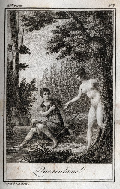 QUERCULANES, periler, kanal koruyucular. Charles Albert Demoustier (1760-1801) tarafından "Lettres a Emilie sur la mitolojisinde" 1819