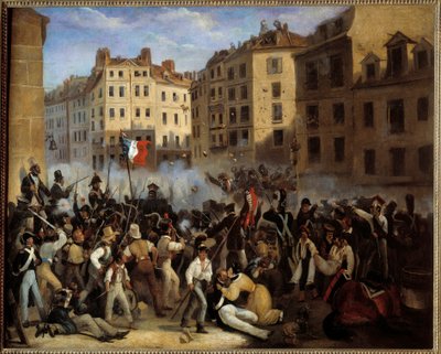 1830 Devrimi - “” Tüzük ya da Ölüm”” (28 Temmuz savaşı, muhtemelen Saint-Antoine rue) - “” 1830 Temmuz Günleri Bölümü””. 1830 Devrimi. Anonim resim by Anonymous Anonymous