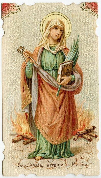 Sicilyalı Aziz Agatha (gravür by Anonymous Anonymous