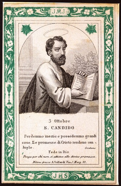 Aziz Candide Dindar resmi. Kartpostal. 20. yüzyılın başı. Özel koleksiyon by Anonymous Anonymous