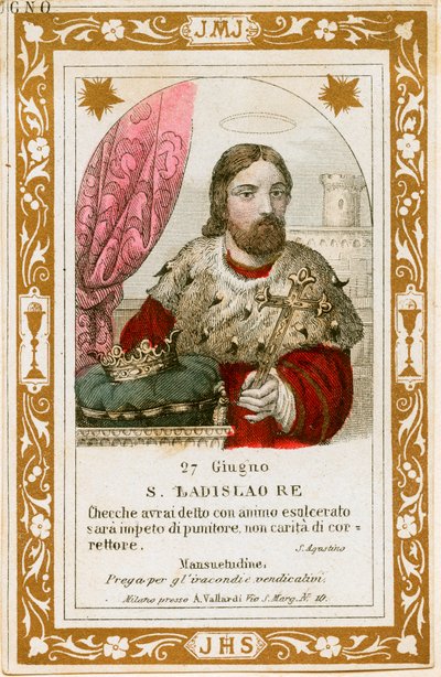 Macaristan Aziz Ladislaus I (gravür by Anonymous Anonymous