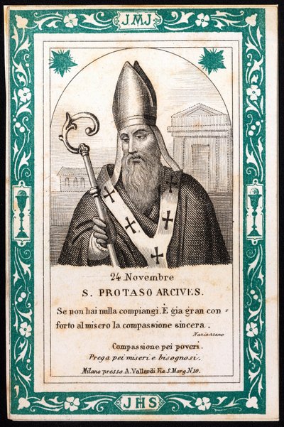 Aziz protais, Milan Dindar imajının arifesi. Kartpostal. 20. yüzyılın başı. Özel koleksiyon by Anonymous Anonymous