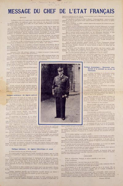 İkinci Dünya Savaşı ve Vichy rejimi: Fransız devlet başkanı Philippe Petain