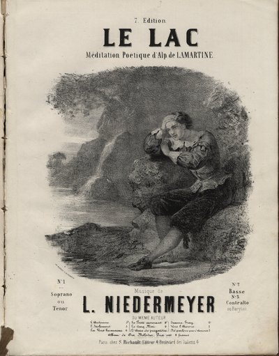 “” Le Lac “” için notalar Meditasyon Şiiri Alphonse de Lamartine, Müzik Abraham, Louis Niedermeyer Özel Koleksiyon. by Anonymous Anonymous